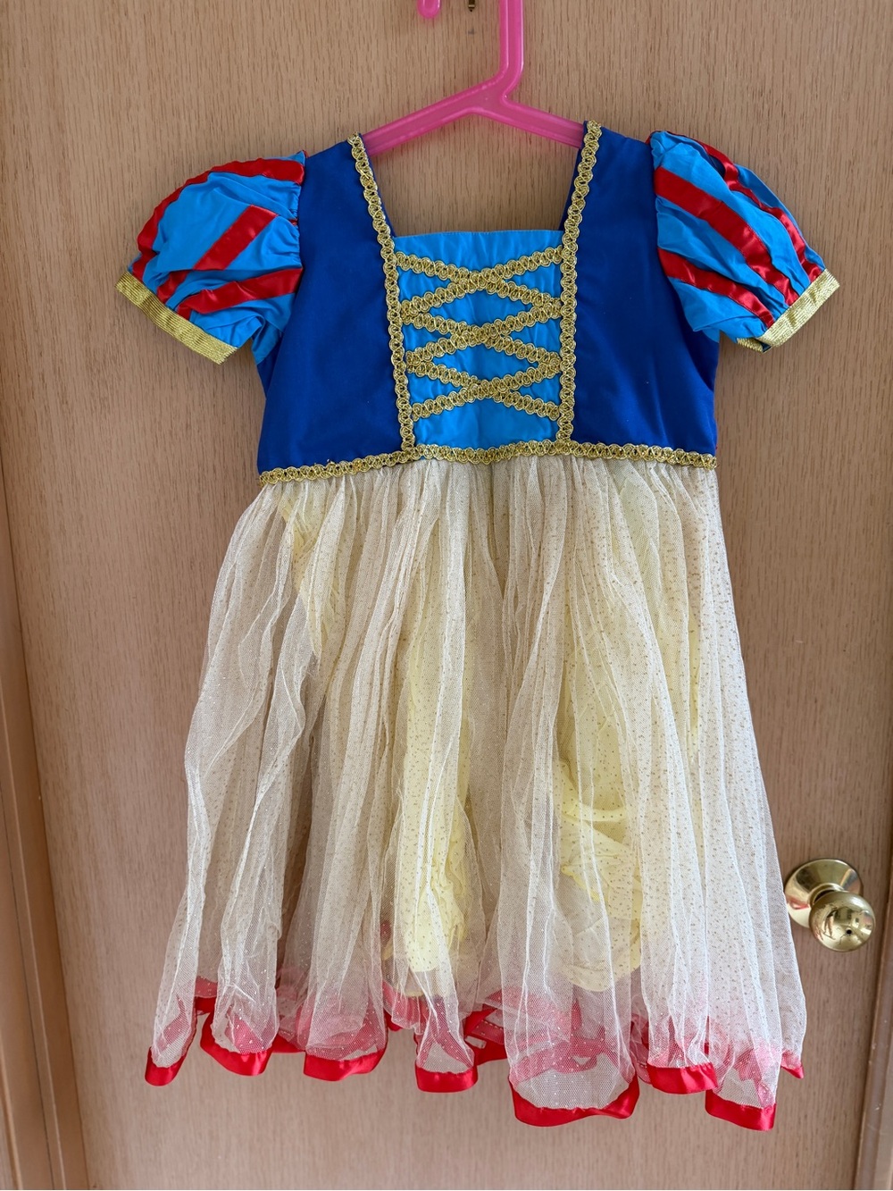 Classic Blue and Gold Princess Dress-Up Costume for Kids 6-8T